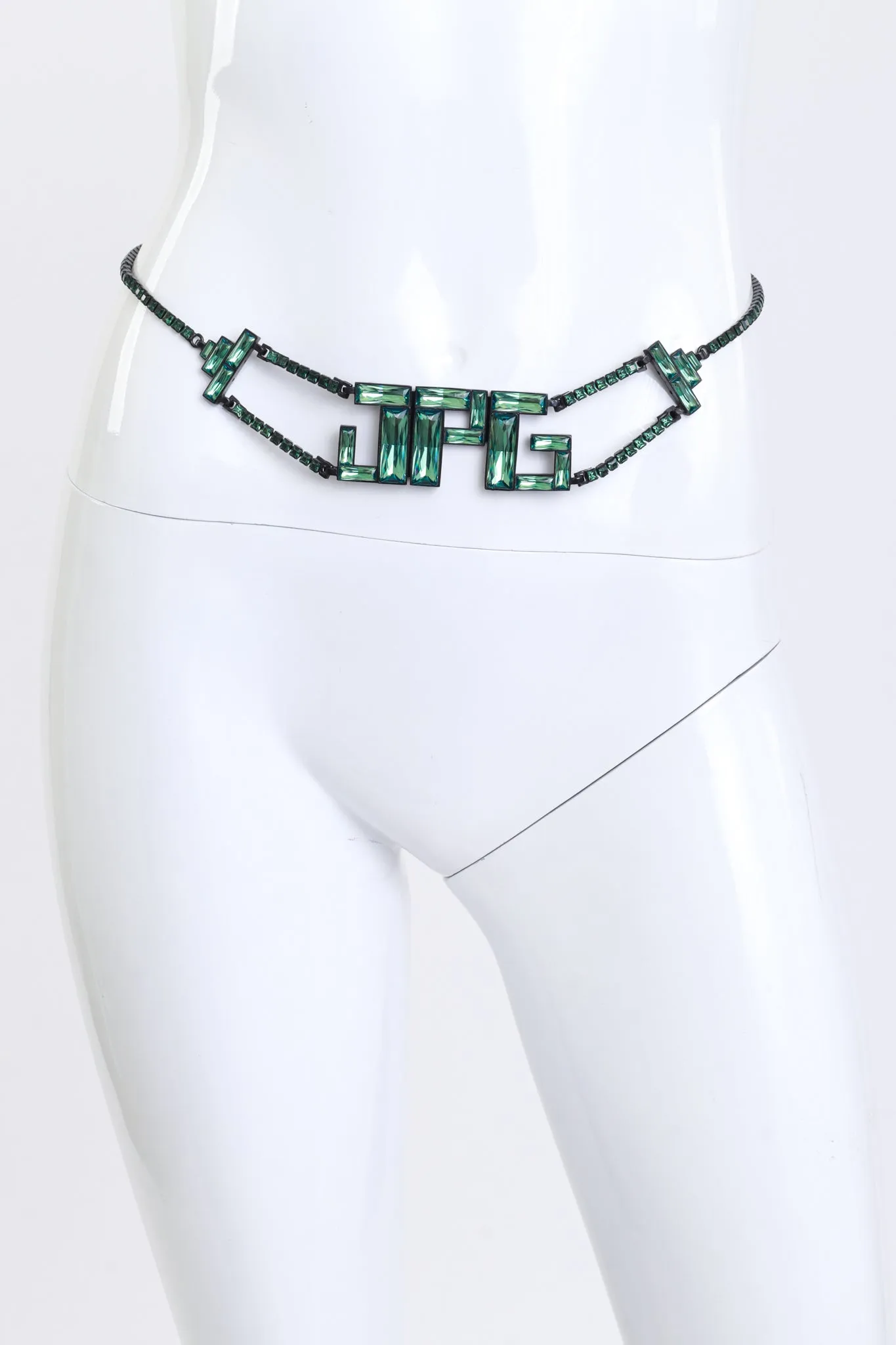 Baguette Crystal Logo Belt
