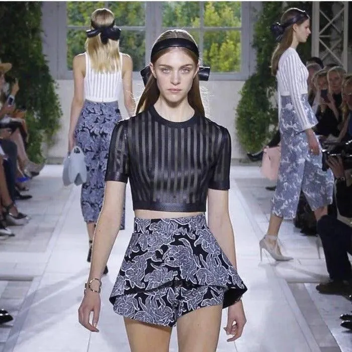 BALENCIAGA 2014 S/S  Black Leather Knot Headband | XS