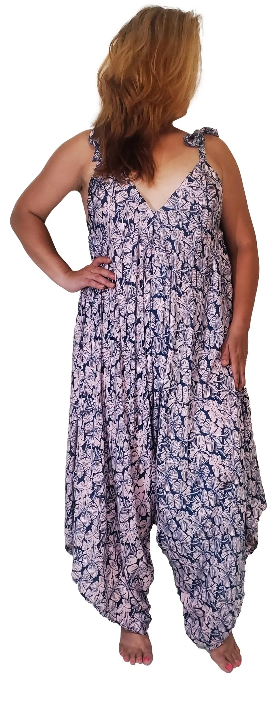 Bali Jumper - Hibiscus - Blue &  Pink