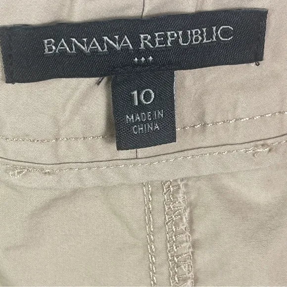 Banana Republic 100% Cotton Midi Cargo Skirt Double Zipper Front Women's Size 10