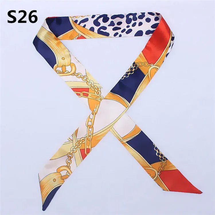 Bandana Small Silk Bag Scarf Women Head Hijab Scarf Long Skinny Scarves For Ladies Fashion Headband