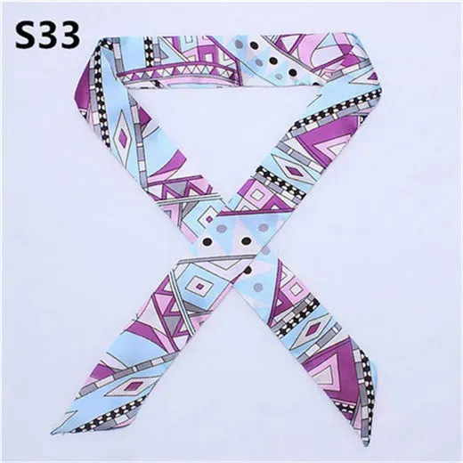 Bandana Small Silk Bag Scarf Women Head Hijab Scarf Long Skinny Scarves For Ladies Fashion Headband