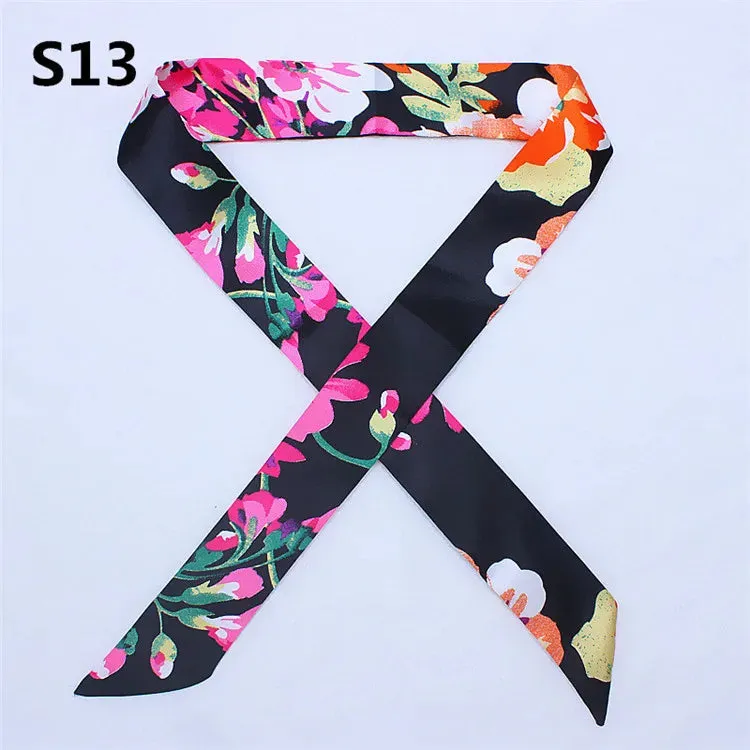 Bandana Small Silk Bag Scarf Women Head Hijab Scarf Long Skinny Scarves For Ladies Fashion Headband