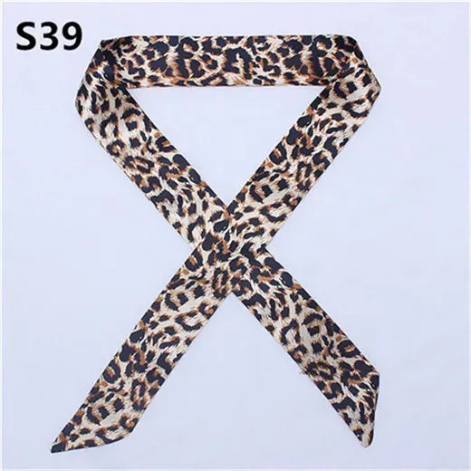 Bandana Small Silk Bag Scarf Women Head Hijab Scarf Long Skinny Scarves For Ladies Fashion Headband