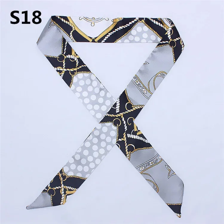 Bandana Small Silk Bag Scarf Women Head Hijab Scarf Long Skinny Scarves For Ladies Fashion Headband