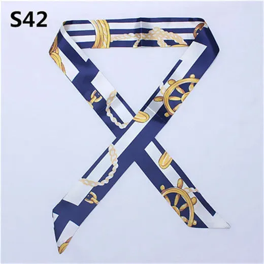 Bandana Small Silk Bag Scarf Women Head Hijab Scarf Long Skinny Scarves For Ladies Fashion Headband