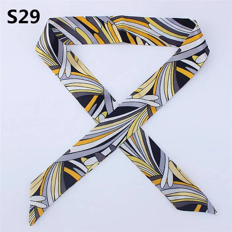 Bandana Small Silk Bag Scarf Women Head Hijab Scarf Long Skinny Scarves For Ladies Fashion Headband
