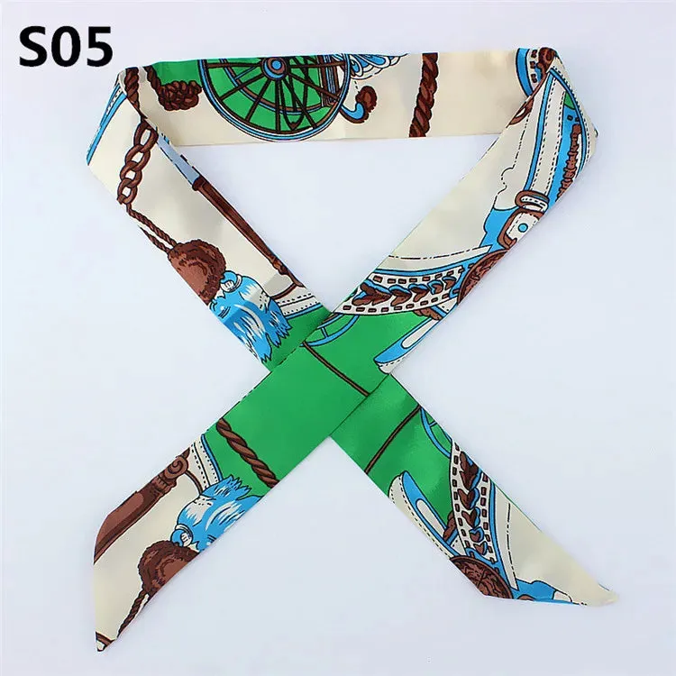 Bandana Small Silk Bag Scarf Women Head Hijab Scarf Long Skinny Scarves For Ladies Fashion Headband