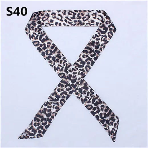 Bandana Small Silk Bag Scarf Women Head Hijab Scarf Long Skinny Scarves For Ladies Fashion Headband