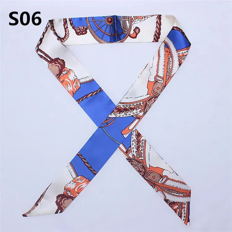 Bandana Small Silk Bag Scarf Women Head Hijab Scarf Long Skinny Scarves For Ladies Fashion Headband