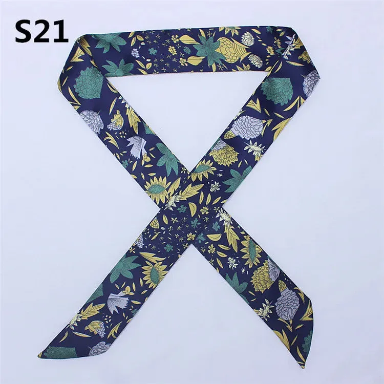 Bandana Small Silk Bag Scarf Women Head Hijab Scarf Long Skinny Scarves For Ladies Fashion Headband
