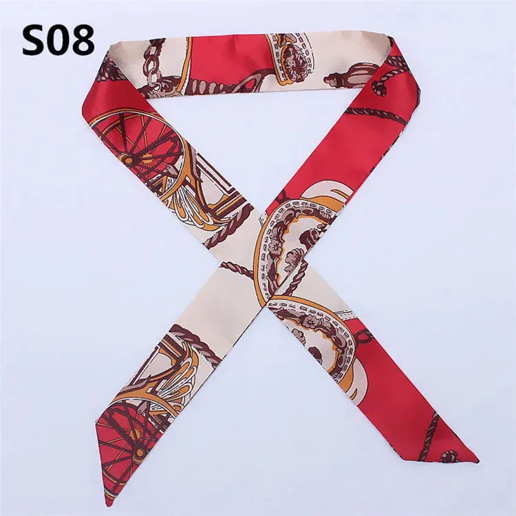 Bandana Small Silk Bag Scarf Women Head Hijab Scarf Long Skinny Scarves For Ladies Fashion Headband
