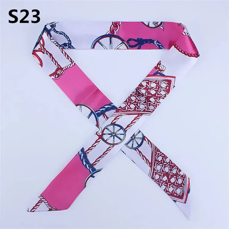 Bandana Small Silk Bag Scarf Women Head Hijab Scarf Long Skinny Scarves For Ladies Fashion Headband