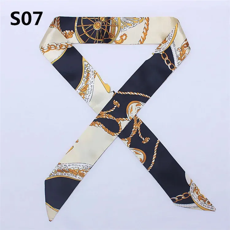 Bandana Small Silk Bag Scarf Women Head Hijab Scarf Long Skinny Scarves For Ladies Fashion Headband