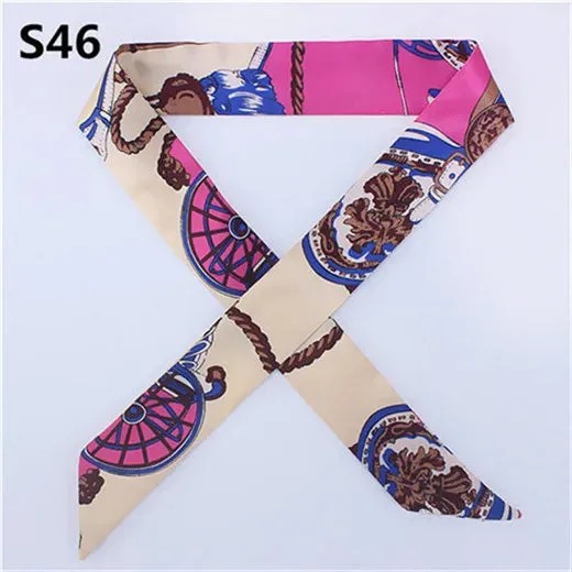 Bandana Small Silk Bag Scarf Women Head Hijab Scarf Long Skinny Scarves For Ladies Fashion Headband