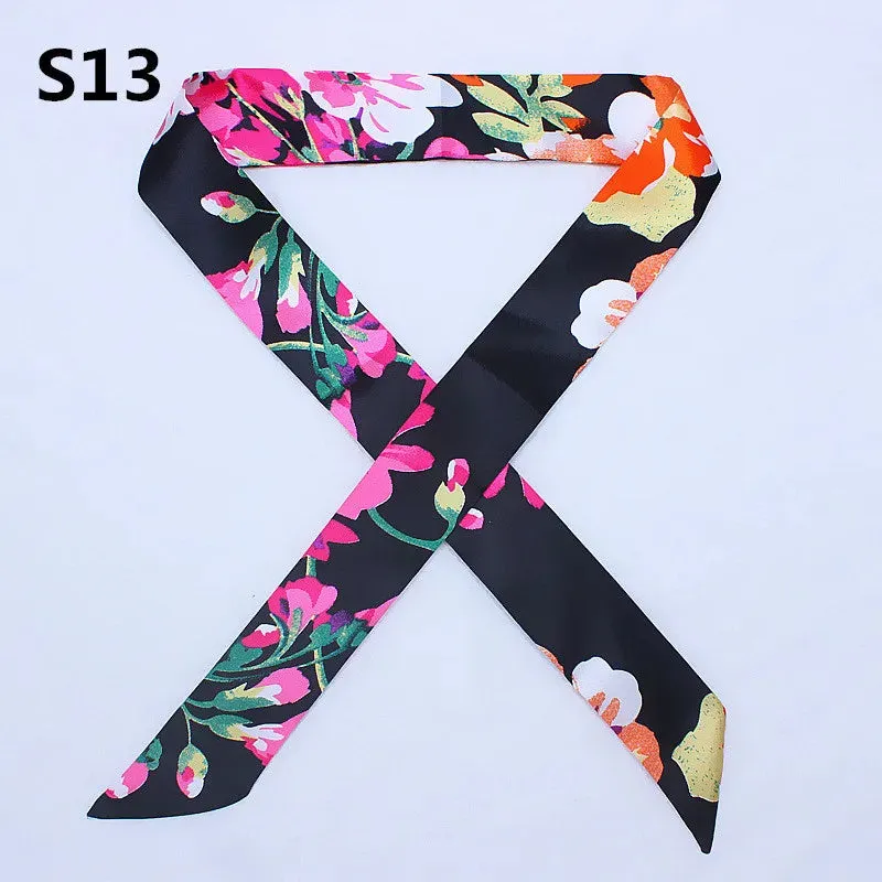 Bandana Small Silk Bag Scarf Women Head Hijab Scarf Long Skinny Scarves For Ladies Fashion Headband