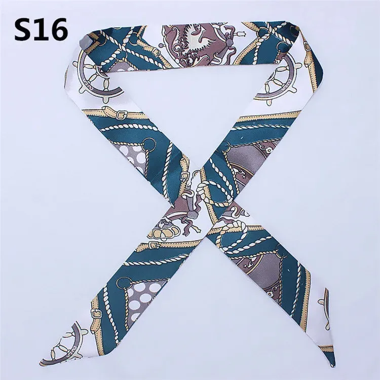 Bandana Small Silk Bag Scarf Women Head Hijab Scarf Long Skinny Scarves For Ladies Fashion Headband