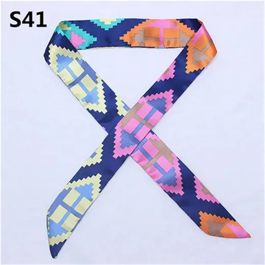 Bandana Small Silk Bag Scarf Women Head Hijab Scarf Long Skinny Scarves For Ladies Fashion Headband