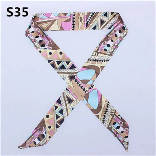 Bandana Small Silk Bag Scarf Women Head Hijab Scarf Long Skinny Scarves For Ladies Fashion Headband