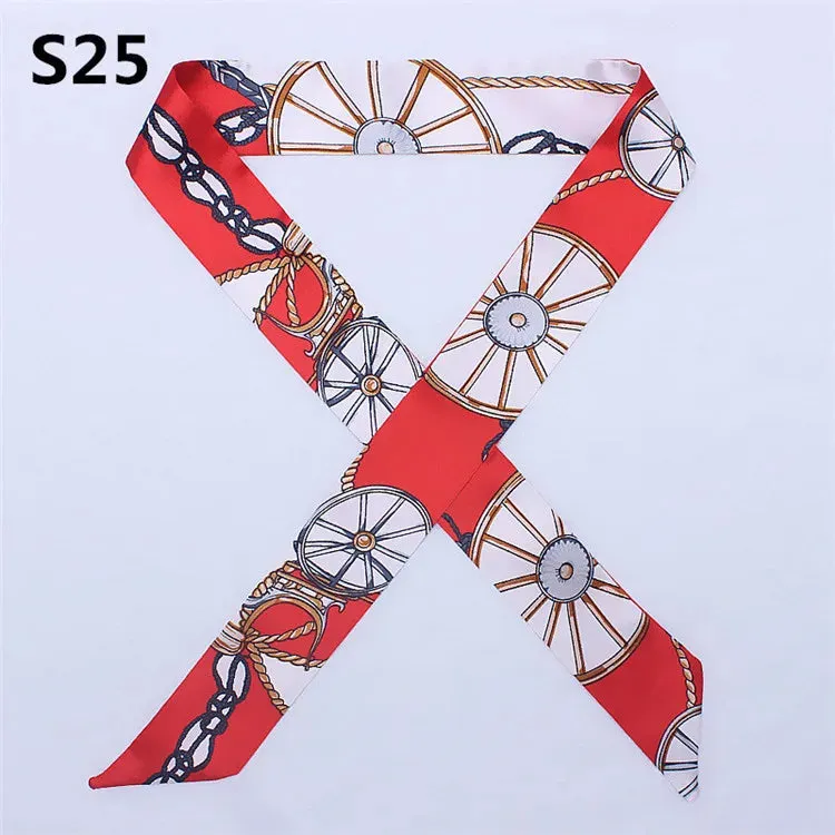 Bandana Small Silk Bag Scarf Women Head Hijab Scarf Long Skinny Scarves For Ladies Fashion Headband