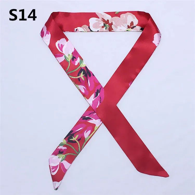 Bandana Small Silk Bag Scarf Women Head Hijab Scarf Long Skinny Scarves For Ladies Fashion Headband