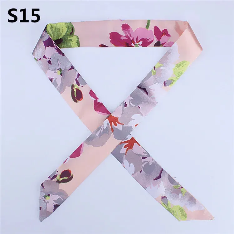 Bandana Small Silk Bag Scarf Women Head Hijab Scarf Long Skinny Scarves For Ladies Fashion Headband