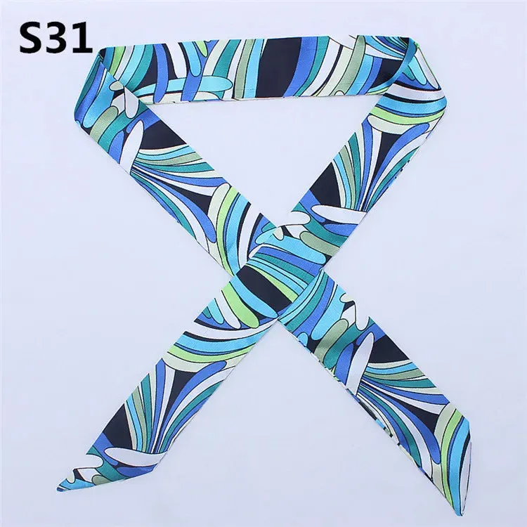 Bandana Small Silk Bag Scarf Women Head Hijab Scarf Long Skinny Scarves For Ladies Fashion Headband