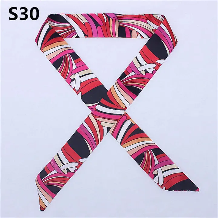 Bandana Small Silk Bag Scarf Women Head Hijab Scarf Long Skinny Scarves For Ladies Fashion Headband