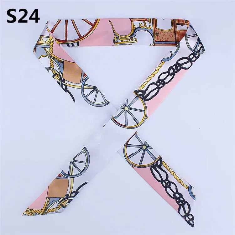 Bandana Small Silk Bag Scarf Women Head Hijab Scarf Long Skinny Scarves For Ladies Fashion Headband