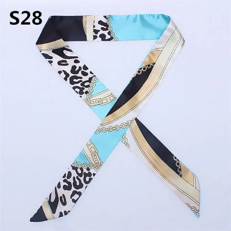 Bandana Small Silk Bag Scarf Women Head Hijab Scarf Long Skinny Scarves For Ladies Fashion Headband