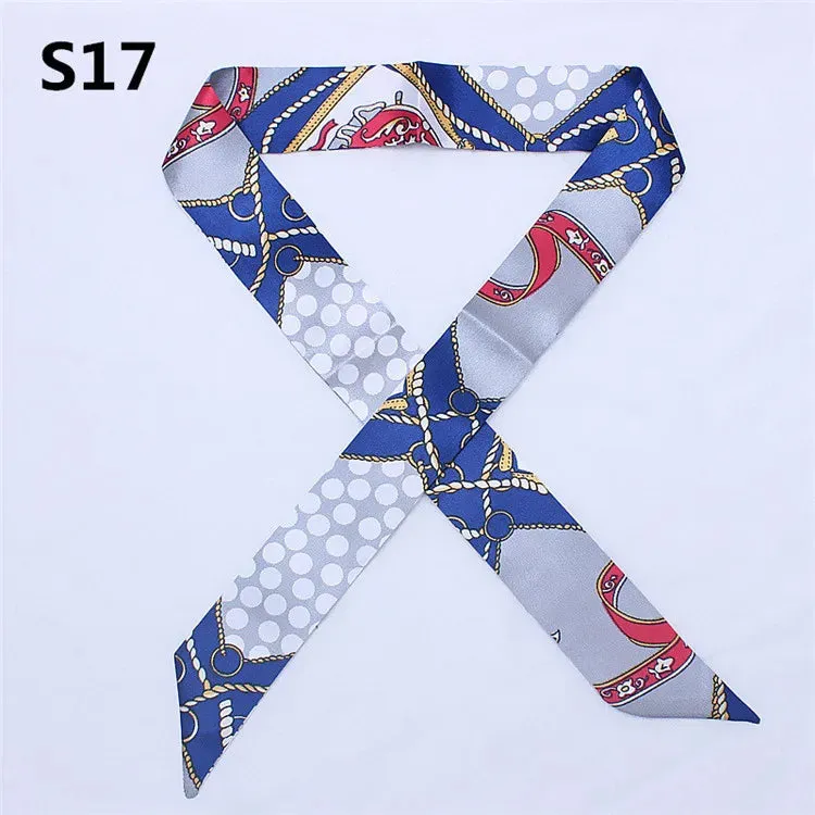 Bandana Small Silk Bag Scarf Women Head Hijab Scarf Long Skinny Scarves For Ladies Fashion Headband