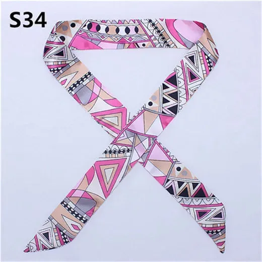 Bandana Small Silk Bag Scarf Women Head Hijab Scarf Long Skinny Scarves For Ladies Fashion Headband