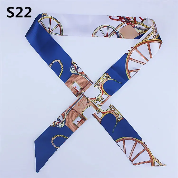 Bandana Small Silk Bag Scarf Women Head Hijab Scarf Long Skinny Scarves For Ladies Fashion Headband