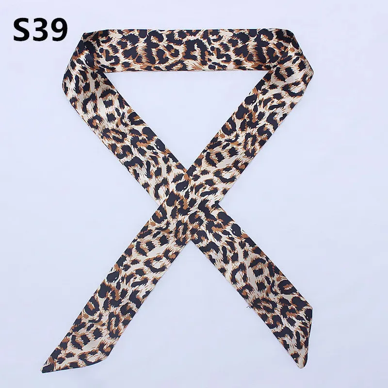 Bandana Small Silk Bag Scarf Women Head Hijab Scarf Long Skinny Scarves For Ladies Fashion Headband