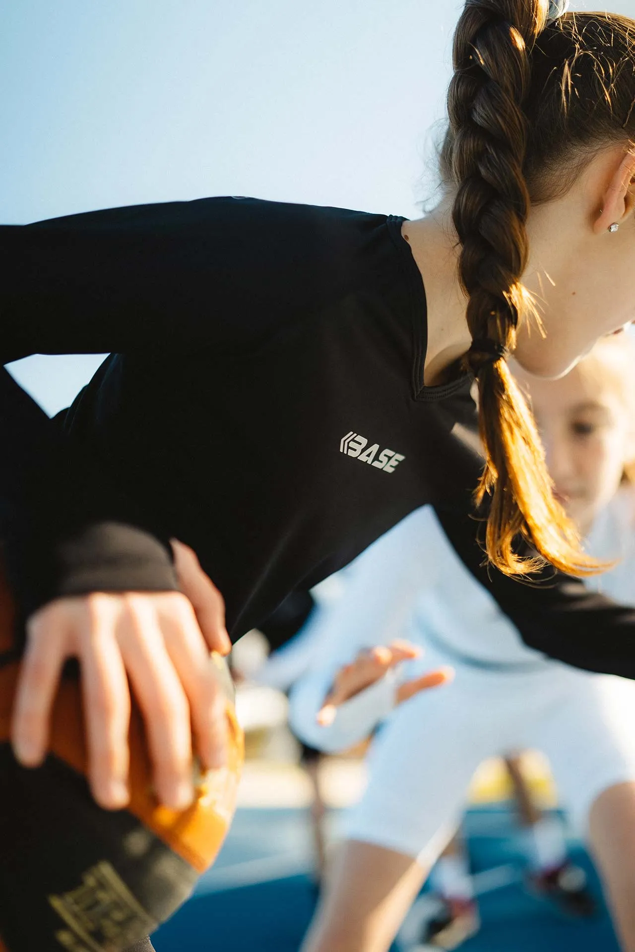 BASE Youth Active LS Compression Tee - Black