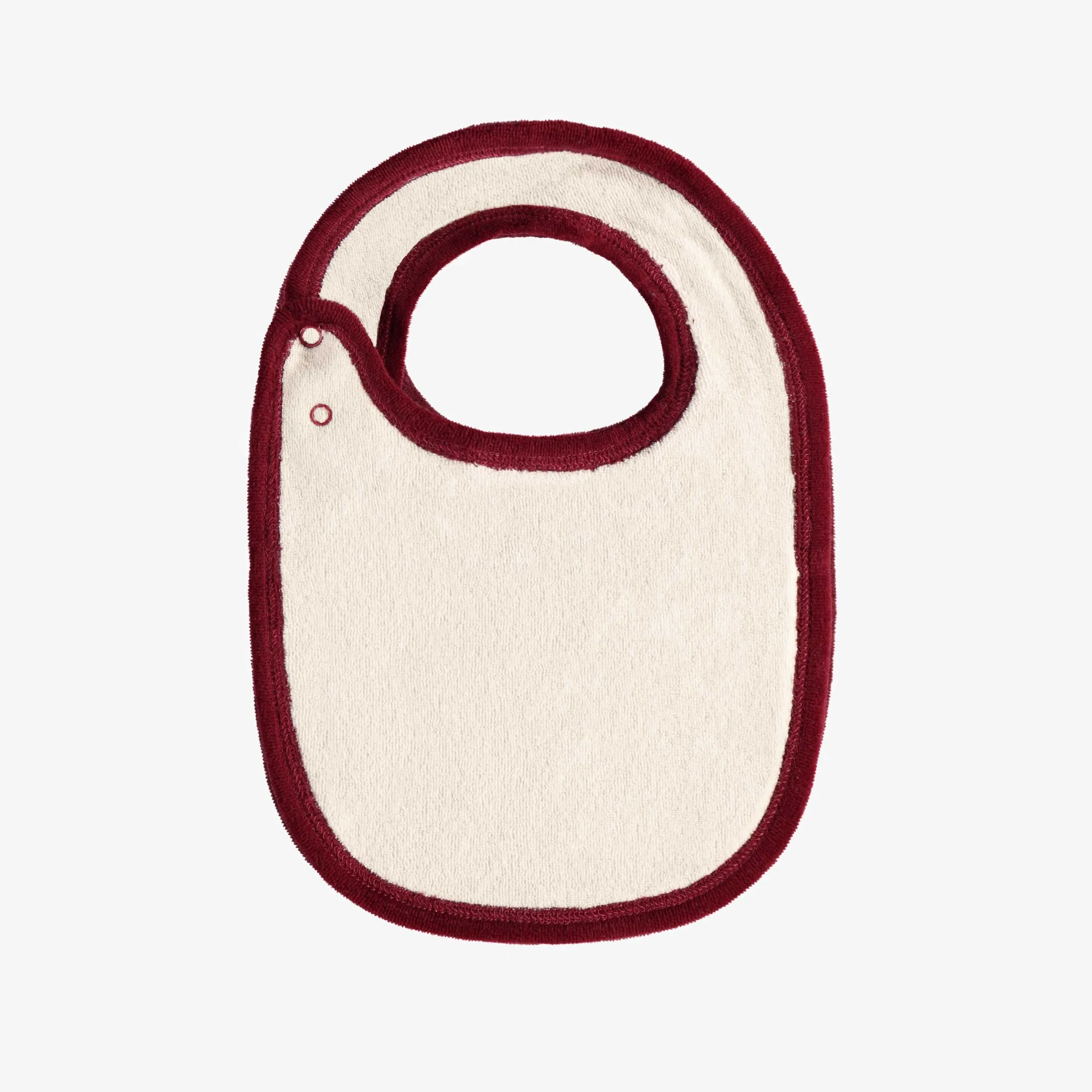 Bavoir rouge avec visage de renne en velours, naissance || Red bib with reindeer face in velvet, newborn