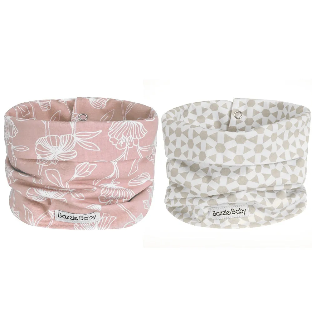 Bazzle Baby BandoBib Infinity Scarf Bib 2-Pack: Dahlia