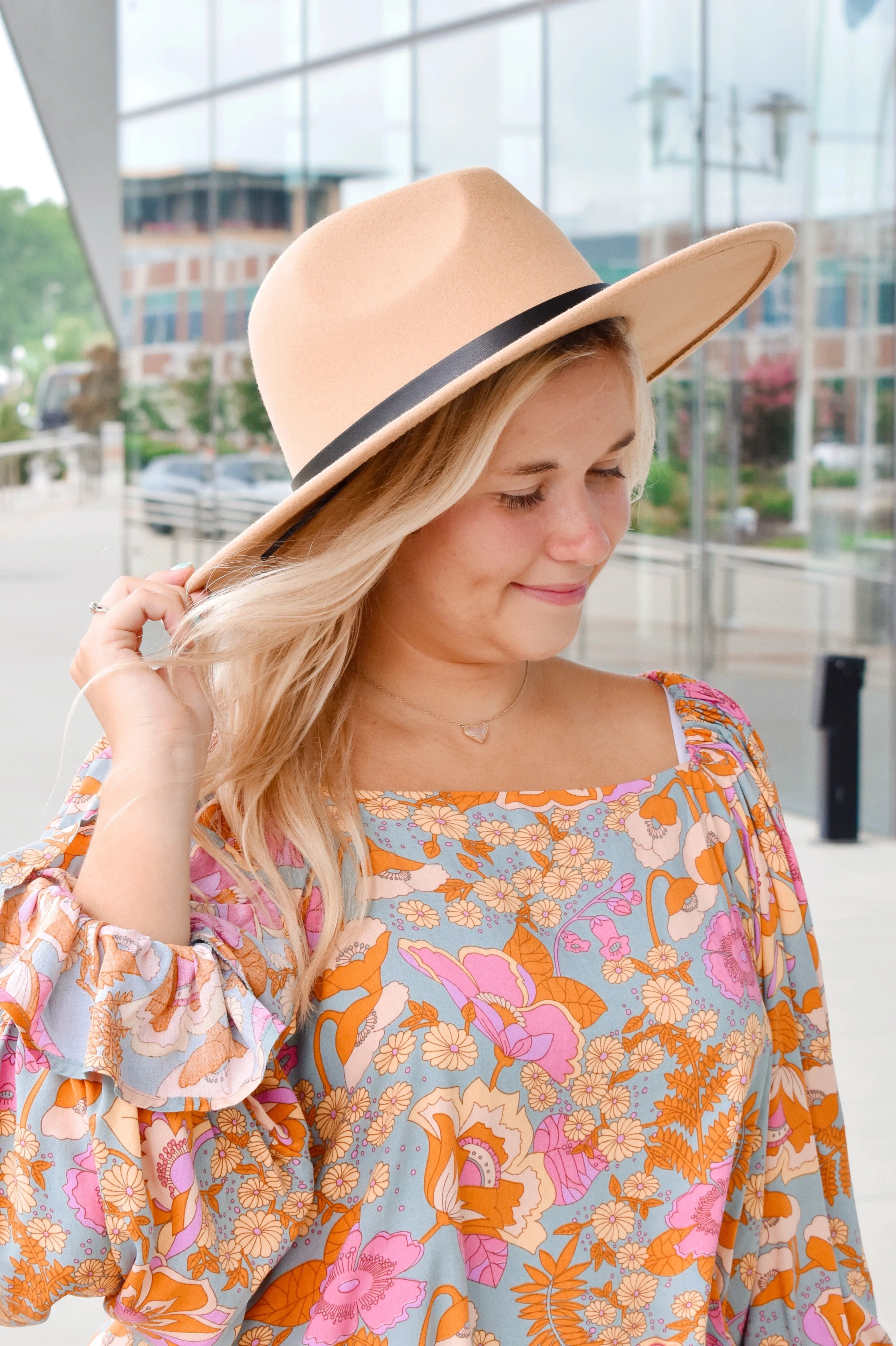 Beige Double Circle Band Hat