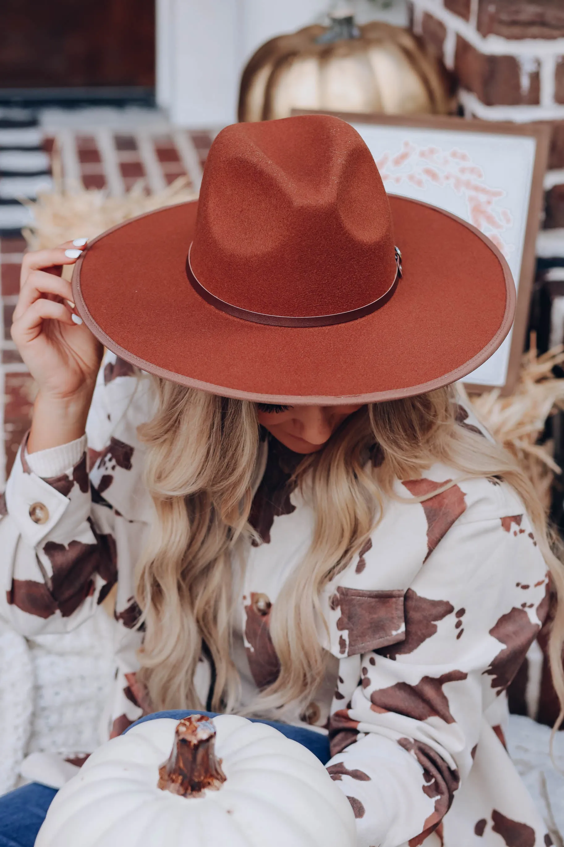 Belt Buckle Strap Rancher Hat - Brown