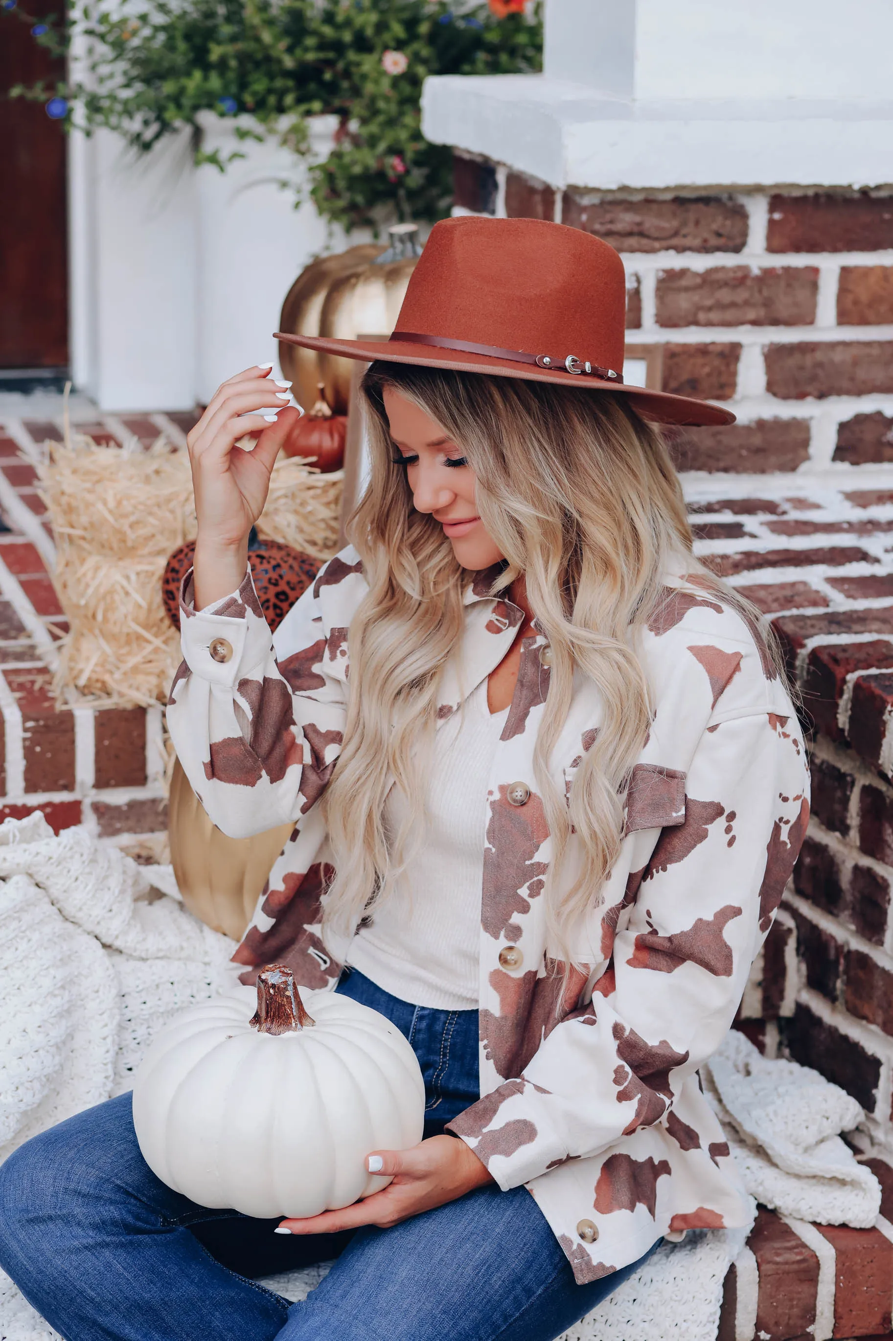 Belt Buckle Strap Rancher Hat - Brown