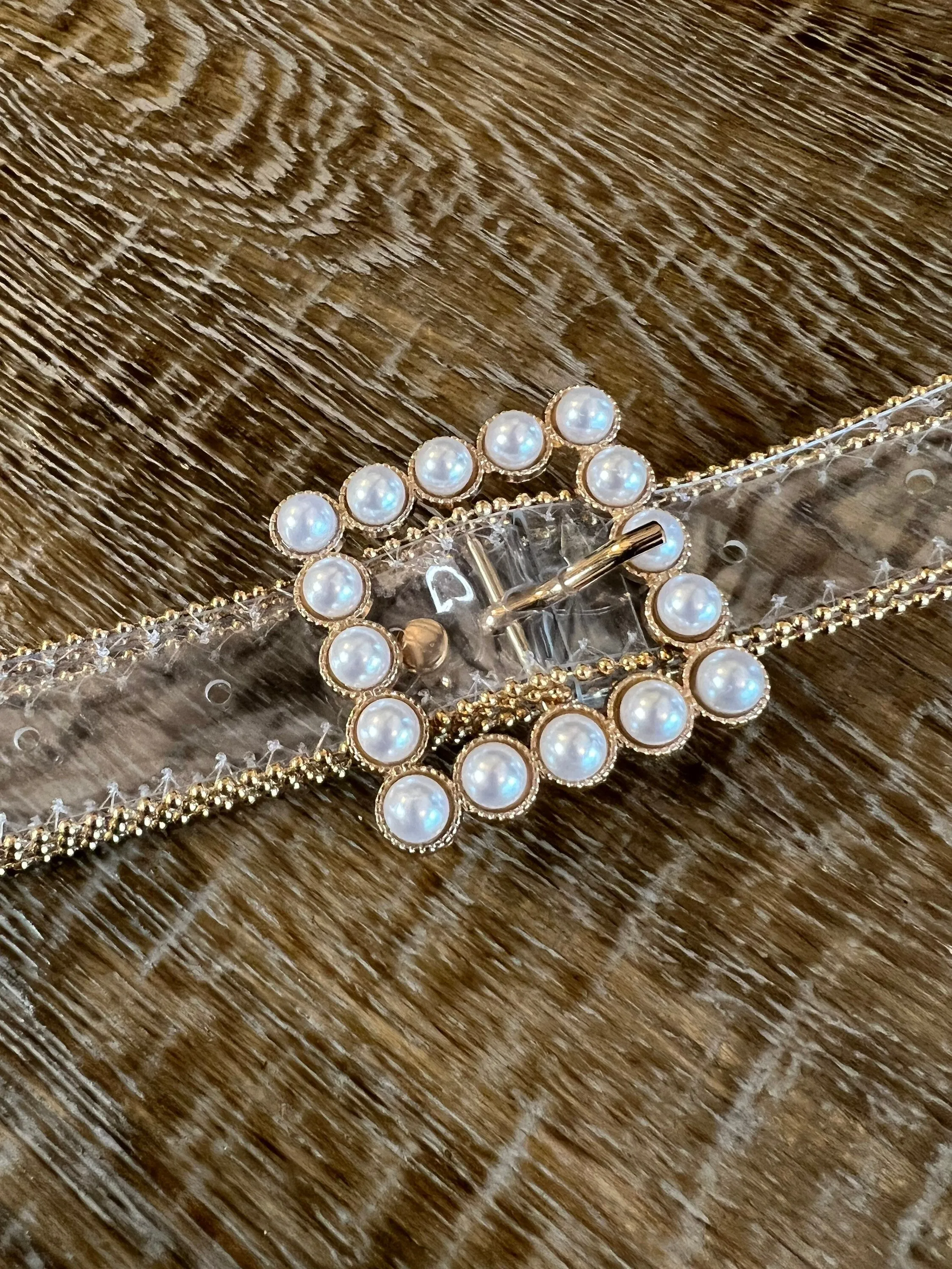 Belts, Transparent Belt, Clear Belt, Pearl Buckle Belt, Swimwear, Resort, Rhinestone Belts, FAN Fashion, UK Size 8-14