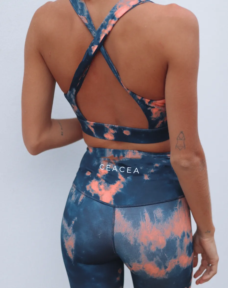 Bike Shorts - Navy Blue Tie Dye