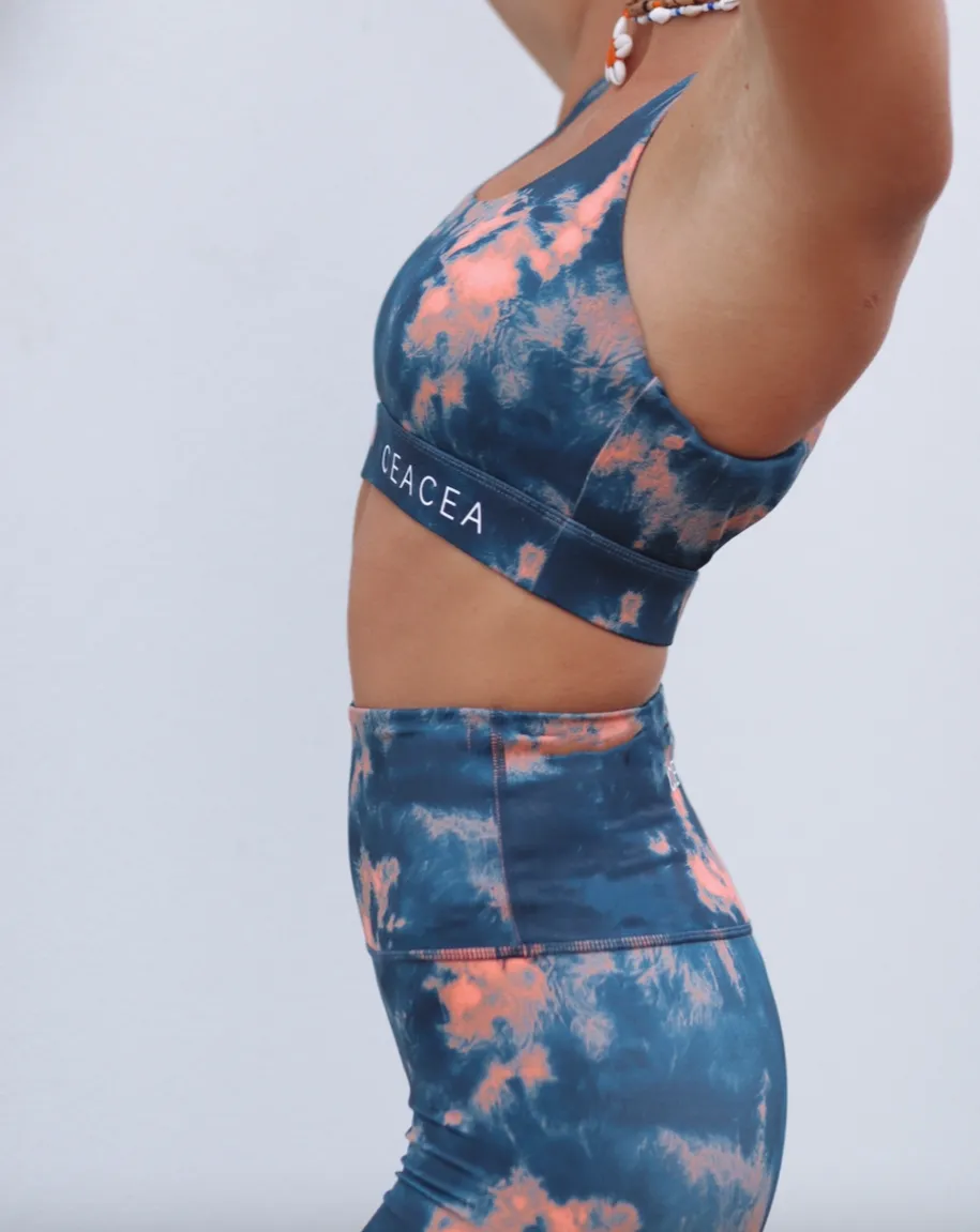 Bike Shorts - Navy Blue Tie Dye