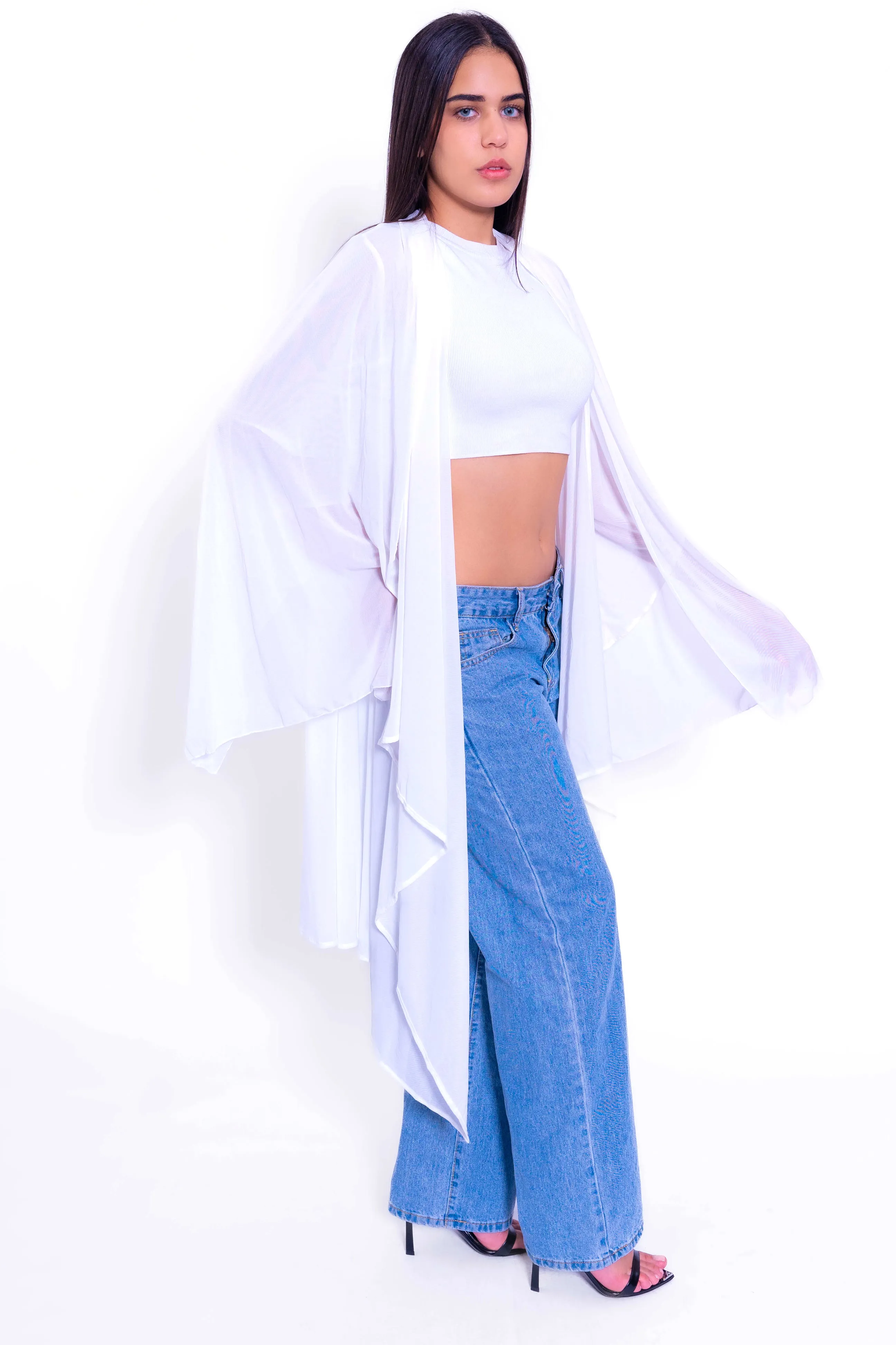 BKN-514 Mesh Jacket with Tie Scarf