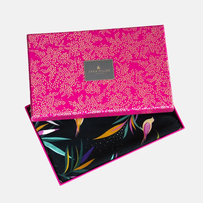 Black and Olive Bamboo Boxed Scarf