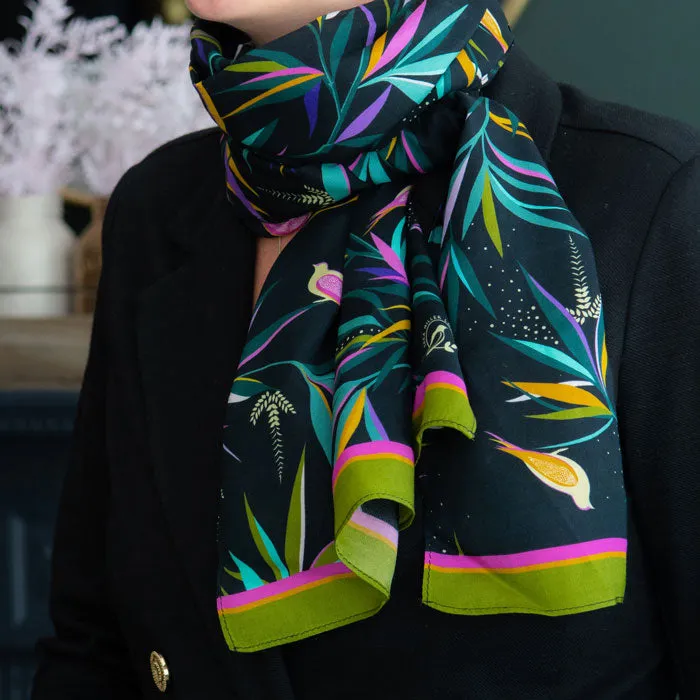 Black and Olive Bamboo Boxed Scarf