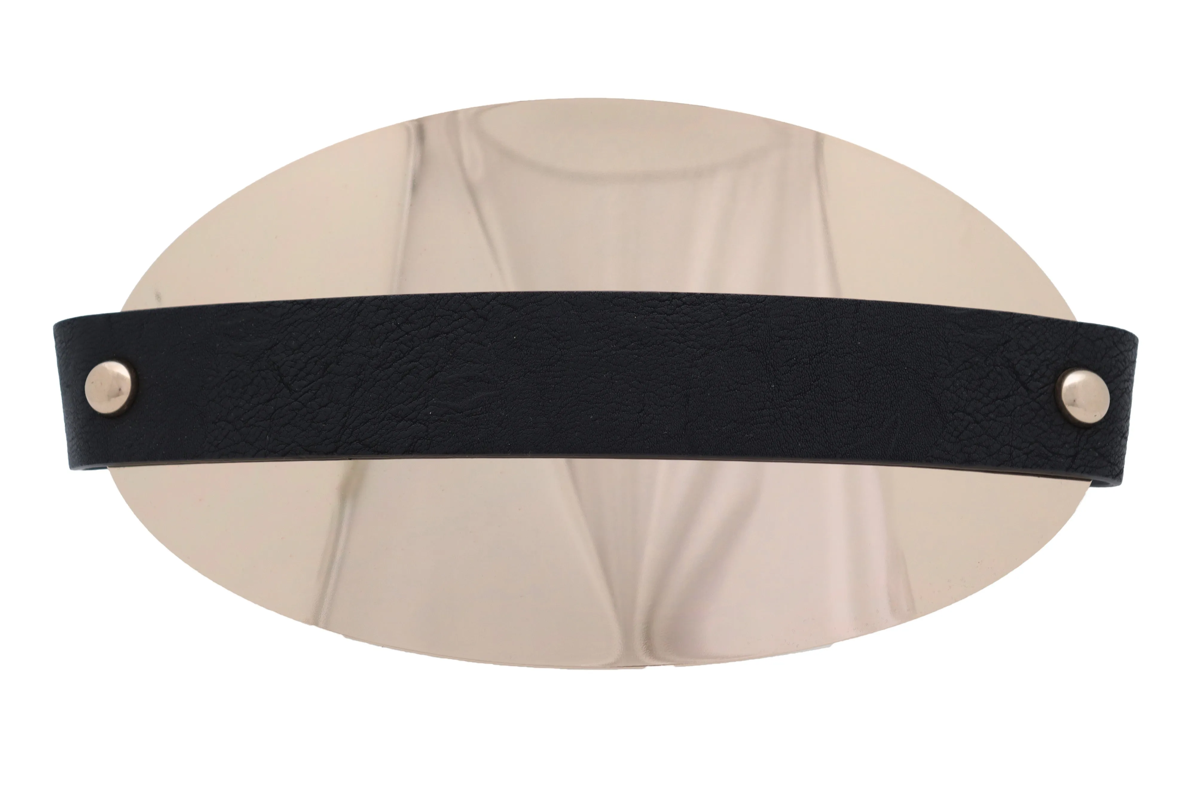 Black Elastic Wide Bling Fashion Belt Hip Waist Oval Gold Metal Plate S M