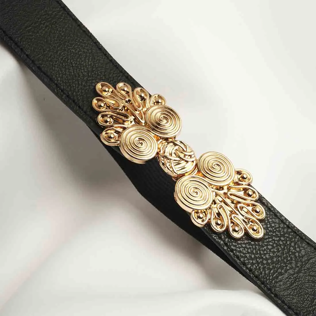 Black Golden Metallic Buckle Belt