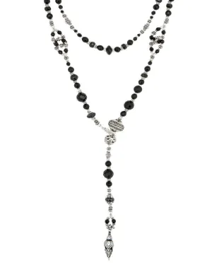 Black Onyx and Sterling Silver Lariat