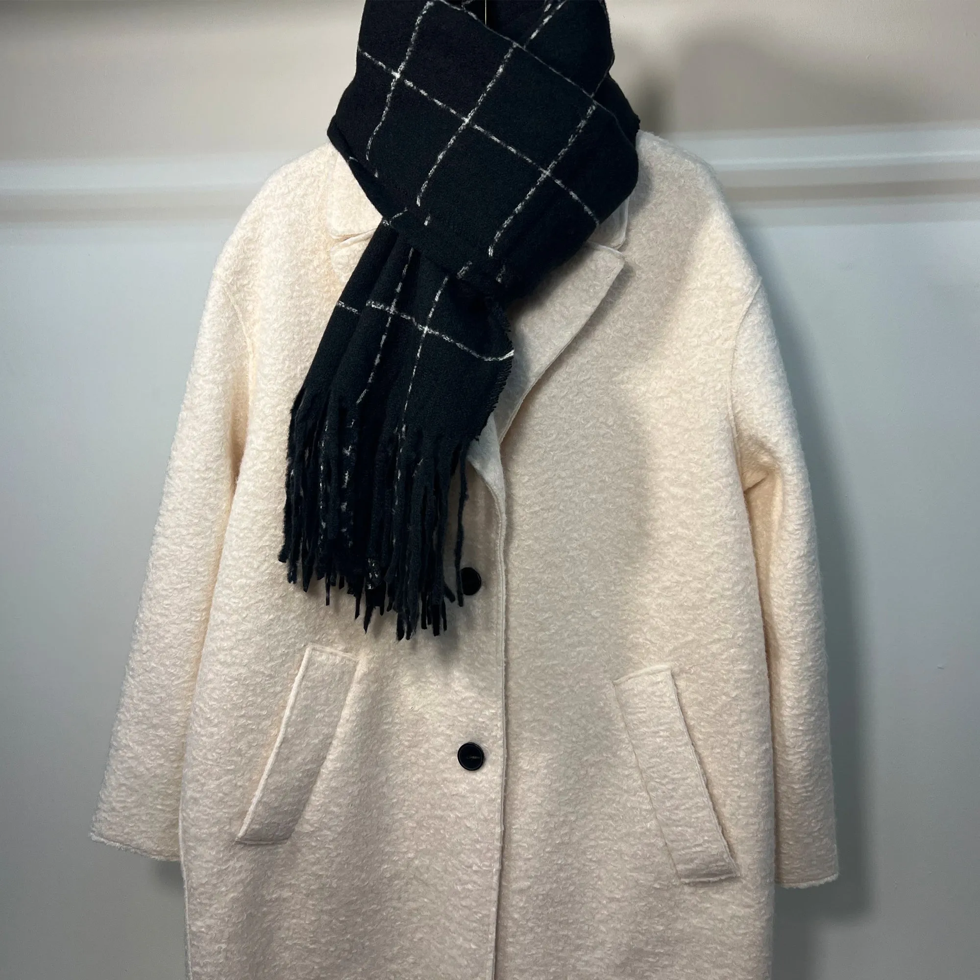 Black Plaid Scarf